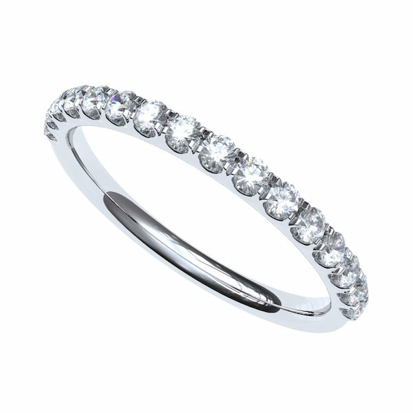 Argolla en oro 18k con 16 Diamantes Eternity Joyería - Anillos de compromiso y argollas de matrimonio en oro
